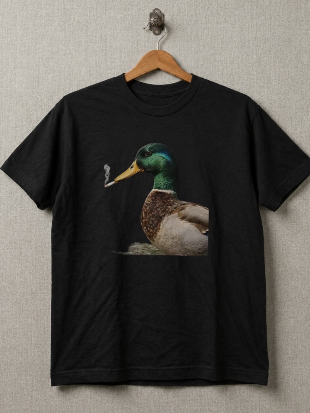 Mallard Duck Smoking Meme Funny Quirky Graphic Tee | Gildan 5000